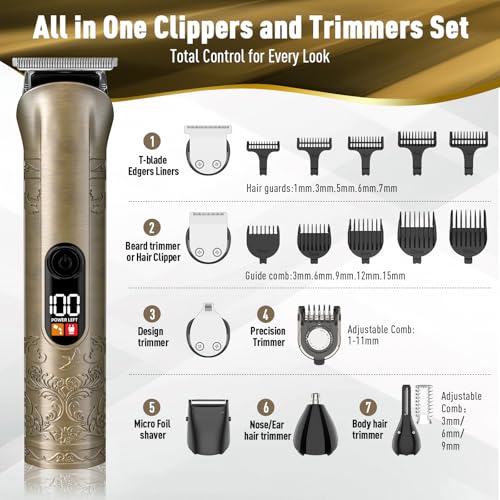 Solati Professional Beard Trimmer Kit - Waterproof Hair Clipper for Men