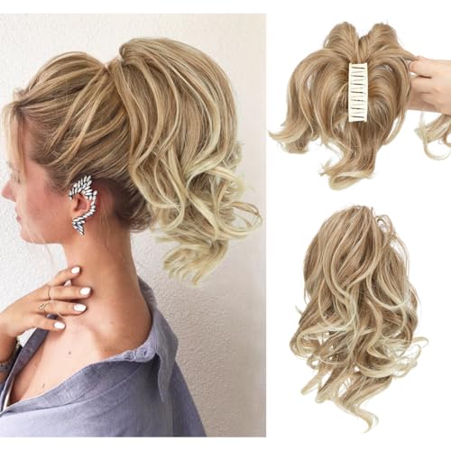 CJL HAIR Claw Clip Ponytail Extensions - Bendable Synthetic Hair Piece