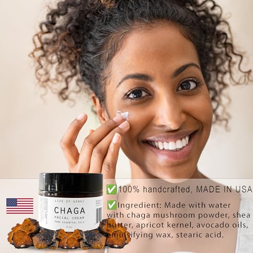 Chaga Mushroom Face Lotion 2oz ? All Natural, Cedarwood Scent, Shea Butter Moisturizer, Antioxidant, Paraben Free, Made in USA