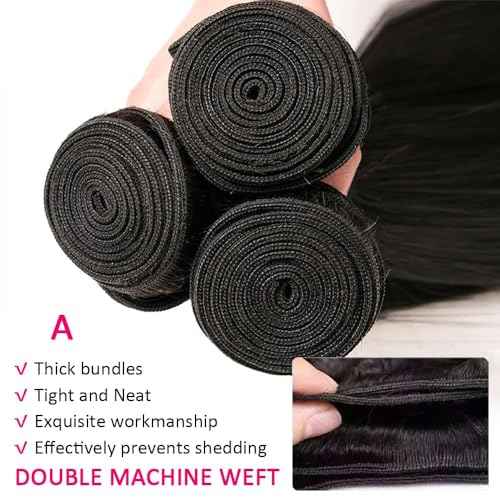 14A Body Wave Bundles Human Hair 20 22 24 Inch 100% Brazilian Virgin Real Raw Human Hair Bundles Body Wave Thick Weave Natural Color (20 22 24 Inch)