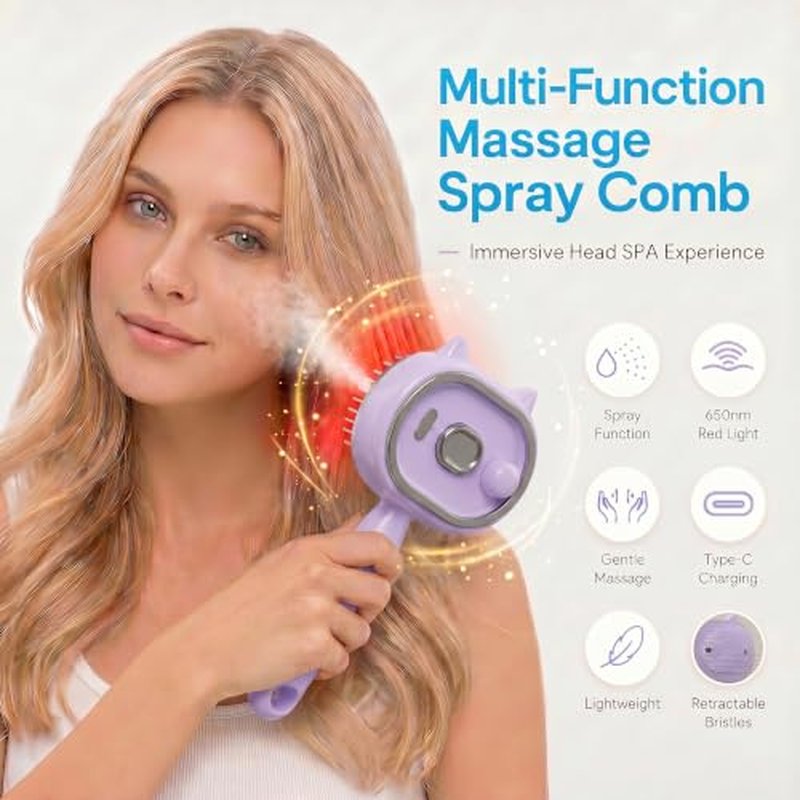 Electric Spray Air Cushion Massage Comb - 5 in 1 Hair Brush