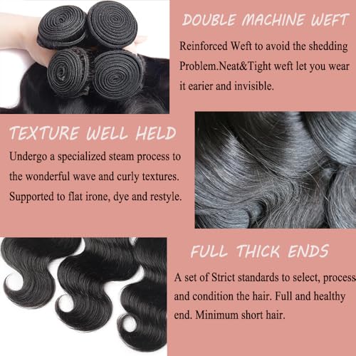 Katspon Brazilian Virgin Hair 4 Bundles Body Wave 22-28 Inch