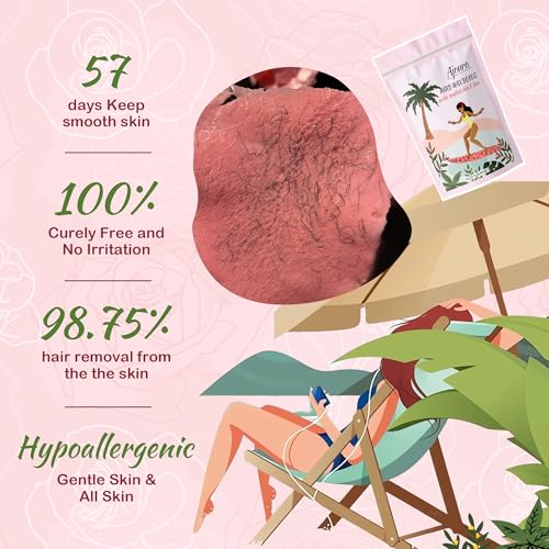 Ajoura Wax Beads for Hair Removal, 1lb Pink Rose Hard Wax for Coarse Hair, Perfect for Brazilian, Bikini, Eyebrow, Legs, Facial, and Full Body Waxing, At-Home Wax Refill for Women and Men
