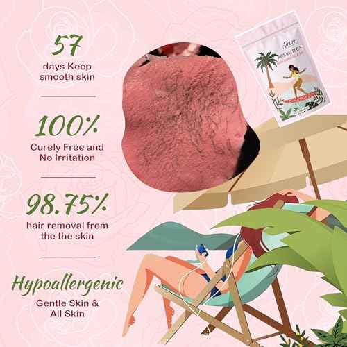 Ajoura Wax Beads for Hair Removal, 1lb Pink Rose Hard Wax for Coarse Hair, Perfect for Brazilian, Bikini, Eyebrow, Legs, Facial, and Full Body Waxing, At-Home Wax Refill for Women and Men