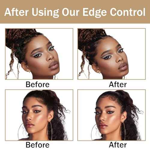 8.8 OZ Edge Control Wax for Women Strong Hold Non-greasy Edge Control Smoother Edge Wax, Edge Wax Styling Gel Edge Control for Black Hair No Flaking, Strong Hold Water-based Edge Stay Gel Coconut