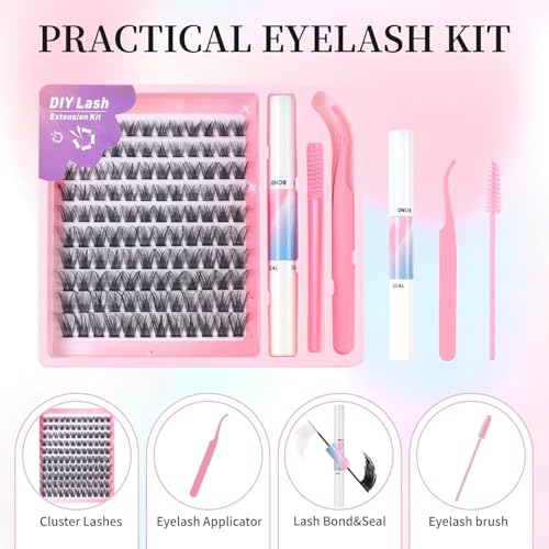 Cluster Lashes Extension Kit with Applicator - 392pc D Curl