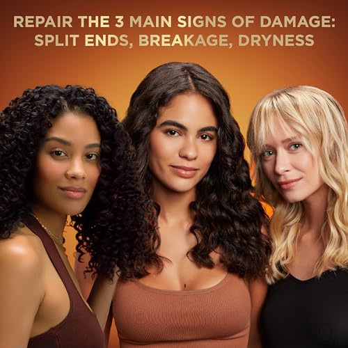 Garnier Whole Blends Honey Treasures Repairing Shampoo & Conditioner 22 Fl Oz each + Hair Serum (5.1 Fl Oz) for Dry, Damaged Hair (Bundle of 4 Items)