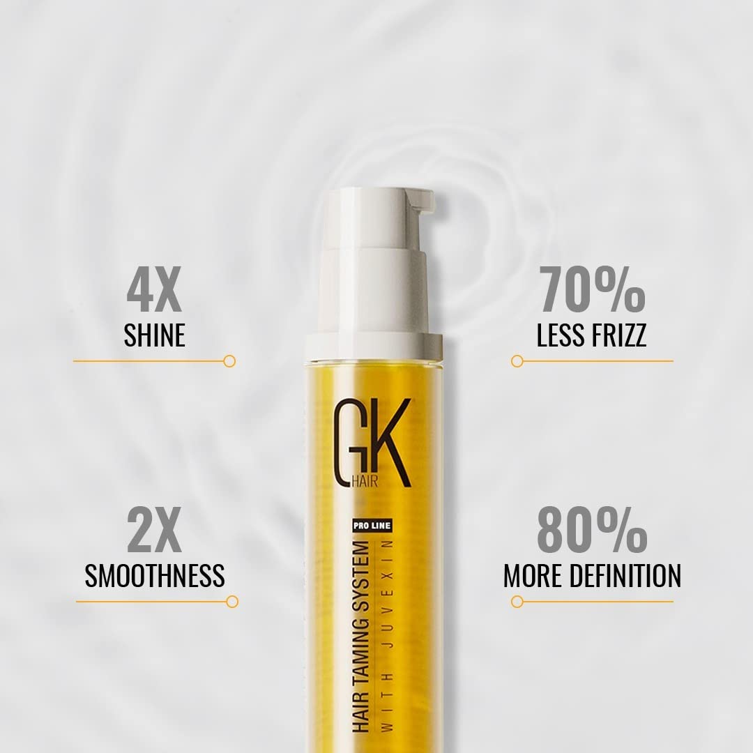 GK HAIR Global Keratin 100% Organic Argan Oil Anti Frizz Mini Serum (0.34 Fl Oz/10ml) Styling Smoothing Strengthening Hydrating & Nourishing Heat Protection Shine Frizz Control Dry Damage Hair Repair