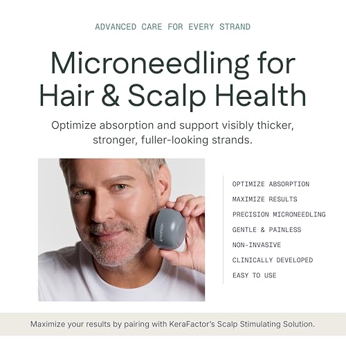KeraFactor KeraRoller Scalp Microneedling Device - 1200 Stainless Steel Needles