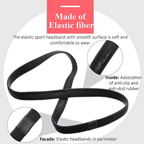 4-Pack Elastic Sports Headbands Non-Slip Hair Bands