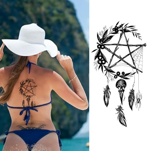 Dreamcatcher Feather Temporary Tattoos - 3 Sheets Waterproof