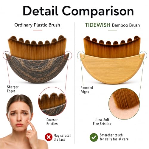 Lymphatic Contour Face Brush – Natural Bamboo Facial Massager