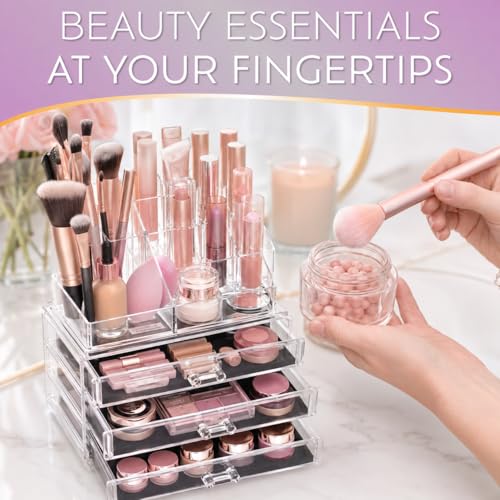 Brookstone Acrylic Makeup Organizer with Drawers