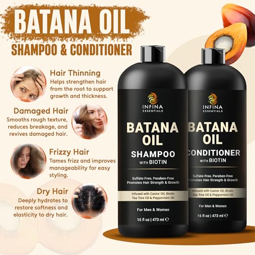 Batana Oil Shampoo and Conditioner Set for Hair Growth
