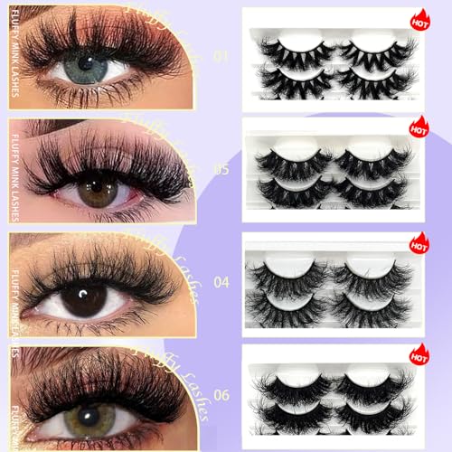 3D Mink Lashes 25mm D Curl Volume - 20 Pairs Cat Eye Eyelashes