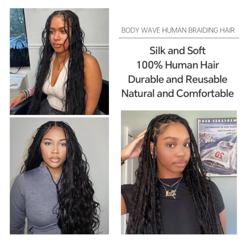 Y WIGS 18 Inch Body Wave Human Braiding Hair 50g NC - Boho & Box Braid Extensions