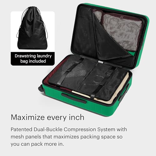 Palm Green Away Medium Checked Hardside Spinner Suitcase 26-inch Lightweight Travel Bag