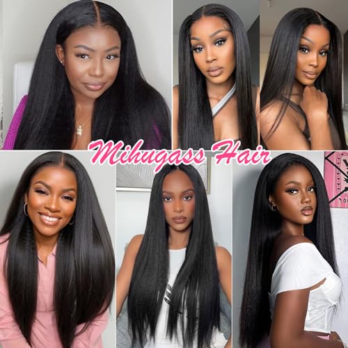 12 Inch Yaki Straight Clip In Hair Extensions #1B