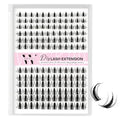 Manga Eyelash Clusters 144pcs D-Curl 8-16mm DIY