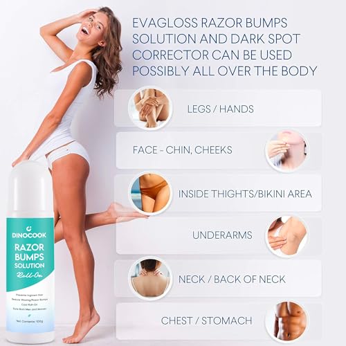 Razor Bumps & Ingrown Hair Treatment Serum for Face, Bikini, Underarm - Dinocook