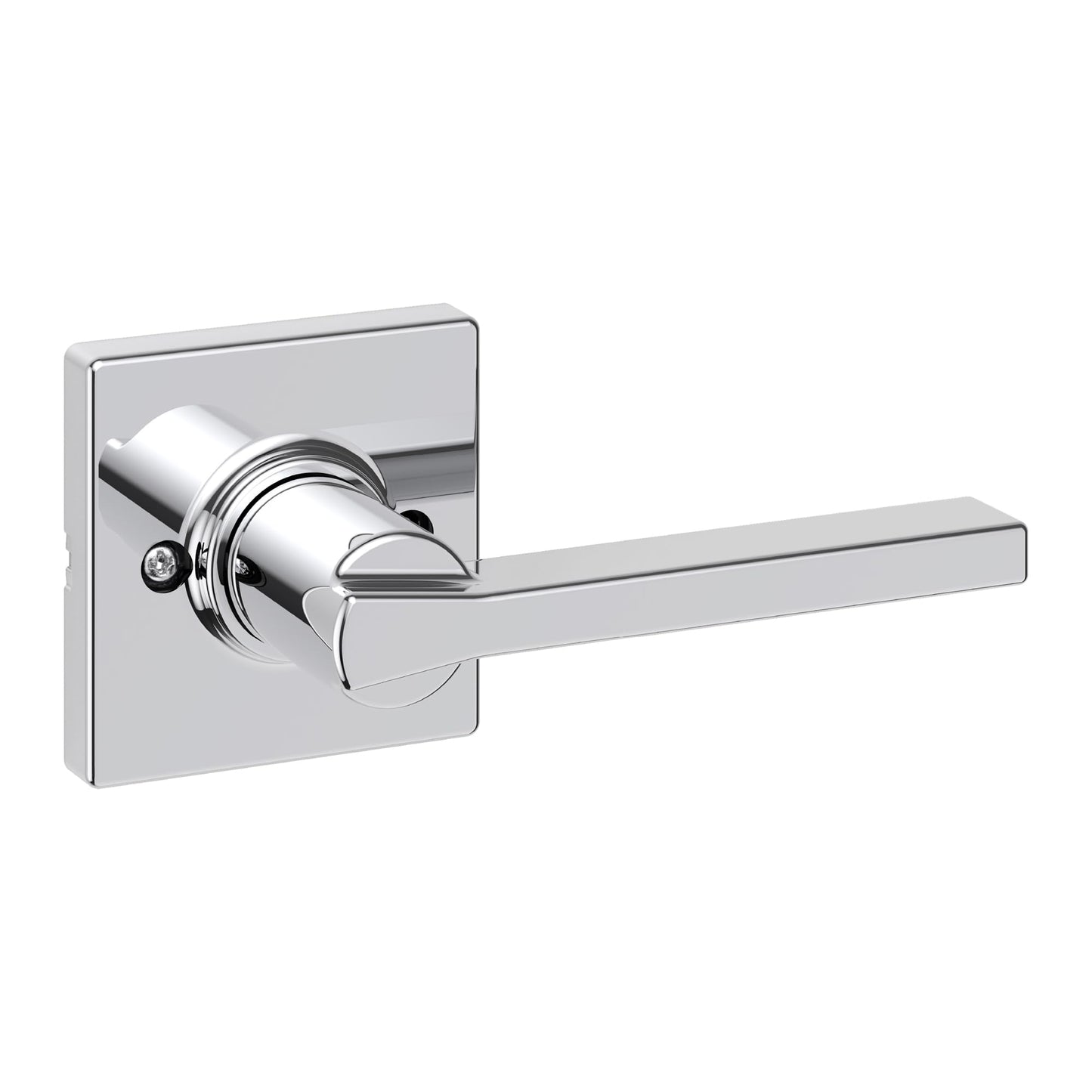 Kwikset Casey Dummy Door Handle, Single Sided Lever for Closets, French Double Doors, and Pantry, Polished Chrome Non-Turning Reversible Interior Push/Pull Lever