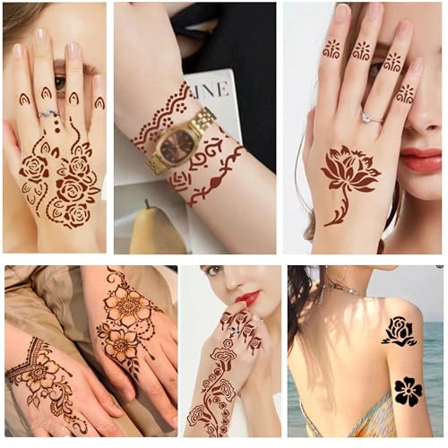 14-Color Temporary Tattoo Ink Kit with 95 Stencils