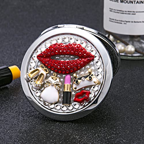 Beaupretty Travel Purse Mirror Lips Compact Mirror Compact Double Sides Mirror for Women