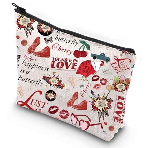 G2TUP Singer Album Cosmetic Makeup Bag Music Lover Gift Song Lyrics Zipper Pouch Bag Singer Concert Merchandise (Happiness Is