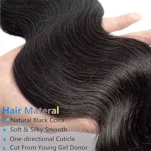 12A Body Wave Human Hair Bundles 8 10 12 Inch Brazilian Virgin Human Hair Unprocessed Raw Remy Weave Natural Color 3 Bundle Set for Women