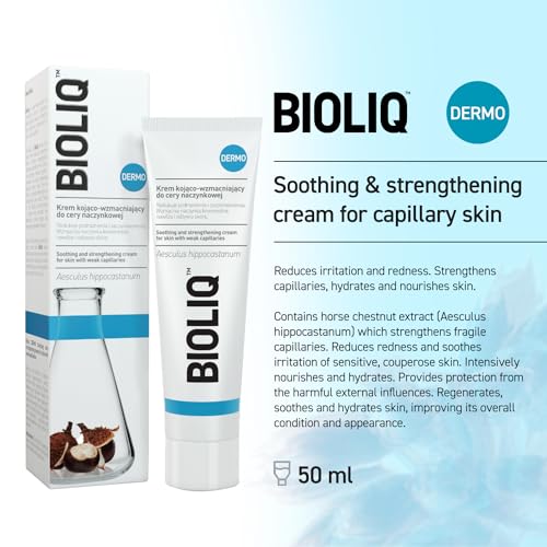 Bioliq - Dermo Soothing and Strengthening Cream for Couperose Skin - Enriched with Horse Chestnut Extract Reduces Redness and Irritation - 50ml