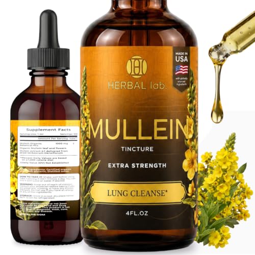 Mullein Leaf Extract Drops - Lung Support Tincture 4 Fl Oz