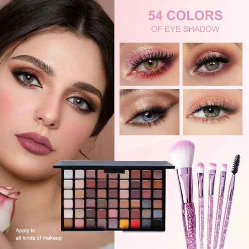 Makeup Set Full Kit for Girls Teens Women, Beginner Makeup Kit, 54 Color Eyeshadow Palette, Mascara, Lip Gloss, Foundation, Concealer, Makeup Brushes Set, All-in-One Makeup Kit