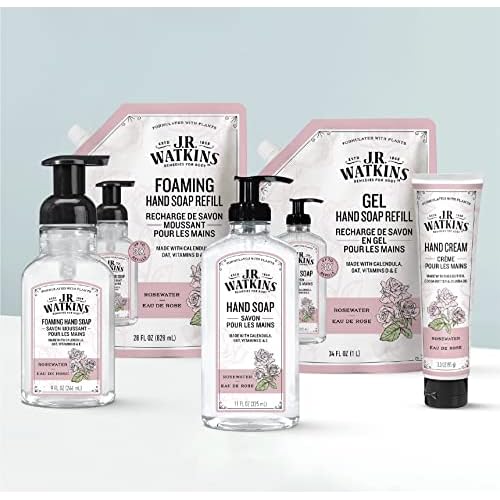 J.R. Watkins Rosewater Liquid Hand Soap Refill Pouch 1 L