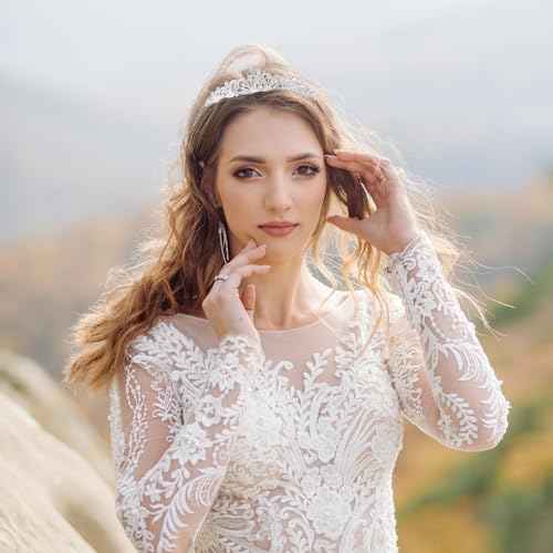 Silver Tiara Crown for Women Wedding Tiaras for Bride Princess Crowns and Tiaras for Girl Rhinestone Crowns for Birthday Halloween Cosplay Christmas Party Prom Gifts