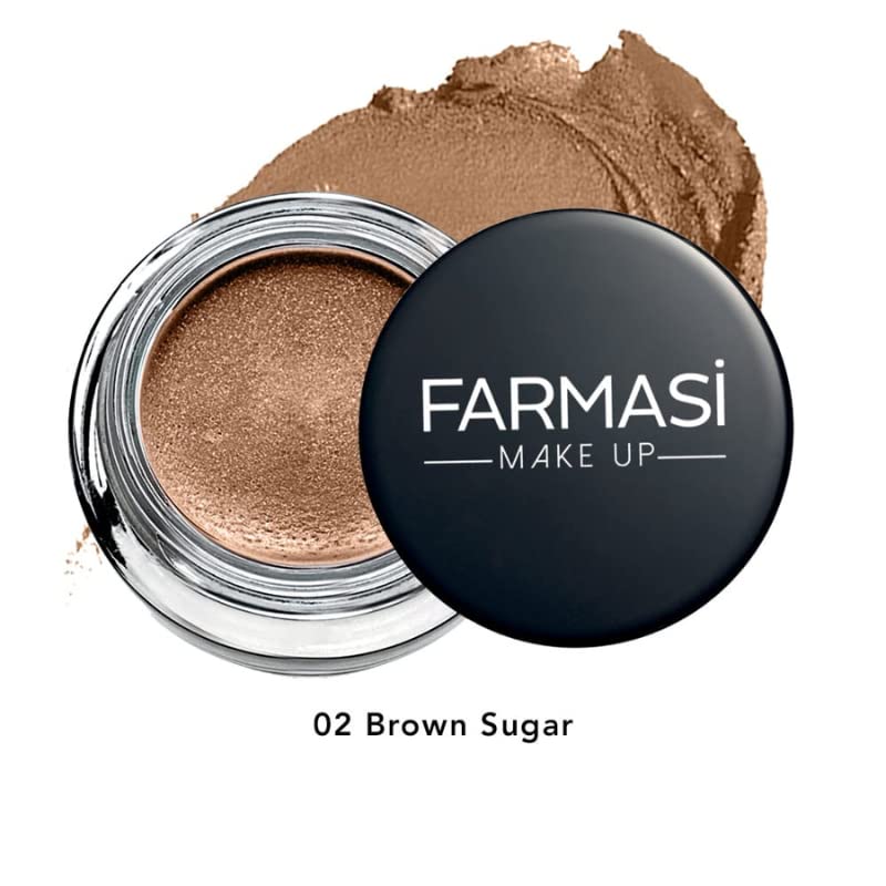 FARMASI Long Lasting Creamy Eyeshadow, Eye Makeup With Crease- Resistant Ingredients, Ultra Pigmented in Matte, Shimmer and Waterproof Finishes, 0.1 fl. oz. / 3 ml (Brown Sugar)