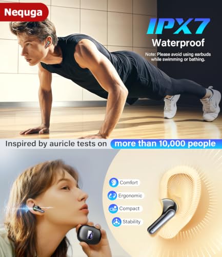 Wireless Bluetooth Earbuds 5.4 with 48H Playtime, Hi-Fi Sound & LED Power Display