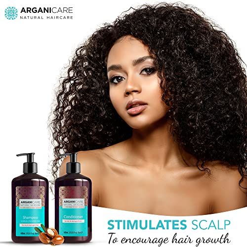 Arganicare Argan Oil Shampoo and Conditioner Set for Dry and Damaged Hair - Moisturizing Deep Conditioning Treatment Enriched with Organic Argan Oil & Shea Moisture for Men, Women and Kids | 27 Fl Oz