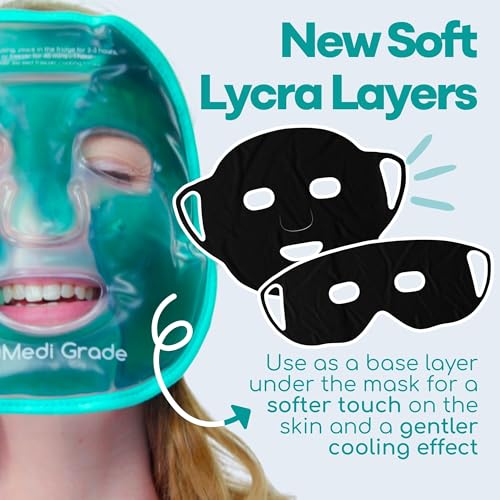 Medi Grade Green Ice Face & Eye Mask Set – Cooling Gel Masks for Dark Circles & Puffy Eyes