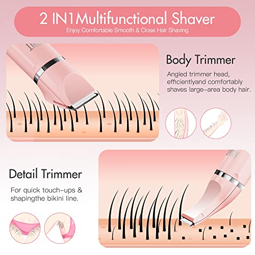 AIBRIT PRO Electric Bikini Trimmer for Women - 2-in-1 Wet & Dry Hair Removal