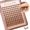 JIMIRE Brown Manga Cluster Lashes D - Natural Wispy Fake Eyelashes 10-16MM