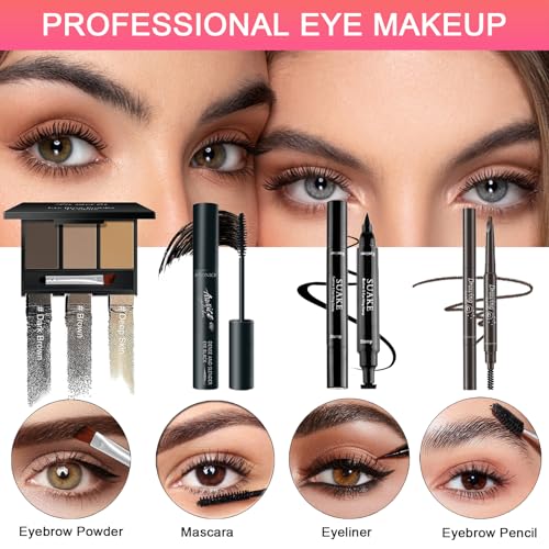 SHELAKIN All-in-One Makeup Kit with 13 Brushes & Travel Bag