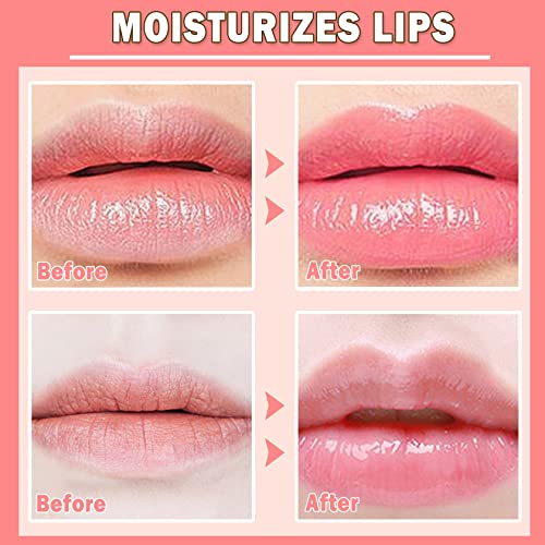 2PCS Bee Lip Balm Honey Pot,Honey Lip Balm With Honey Spoon,Honey Lip Mask Moisturizing Hydrating Prevents Dry and Chapped Lips,Lip Exfoliating Bee Lip Balm£¨Honey+Strawberry£©