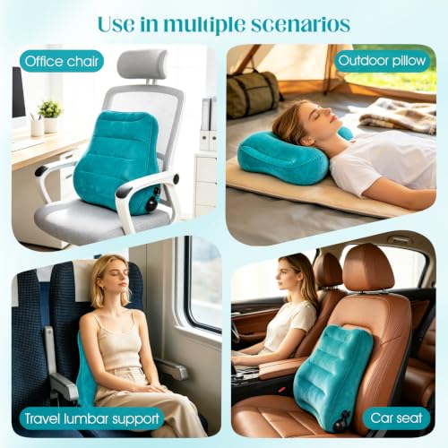 Inflatable Lumbar Support Pillow for Travel & Office