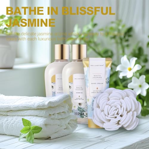 Spa Luxetique White Jasmine 15-Piece Bath Gift Set for Women