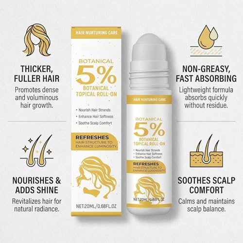 Hair Growth Serum Roll On 20ml | Plant-Based, Fast-Absorbing