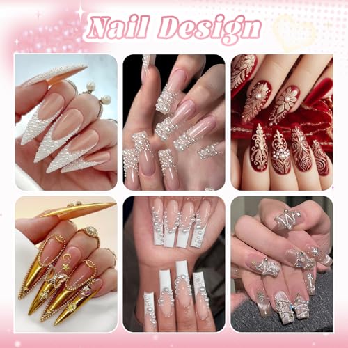 Silver & Gold Nail Beads and Flatback Pearls Kit for Nail Art - BELLEBOOST