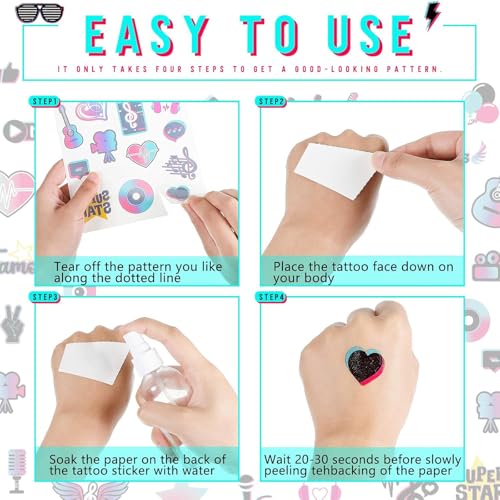 60Pcs Katseye Temporary Tattoos - Waterproof Fake Tattoo Stickers