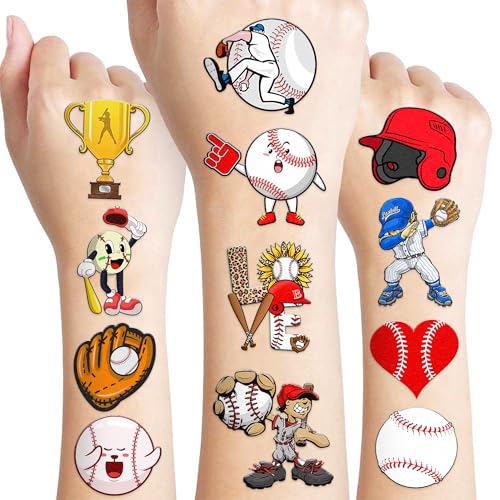 120 PCS Baseball Temporary Tattoos for Kids | Sports Party Favors