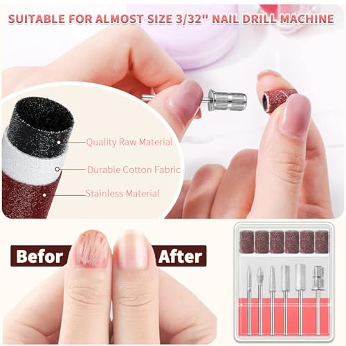 6 Pcs Nail Drill Bits Set - Professional 3/32" Manicure & Pedicure Tools