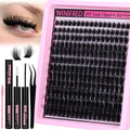 Winifred Fairy Lash Clusters Kit Eyelash Extension Kit Fluffy Lash Clusters 10-18mm D Curly Cluster Eyelash Extensions Volume Wispy Lash Extension Kit Spiky Individual Lashes Kit Lash Bond and Seal